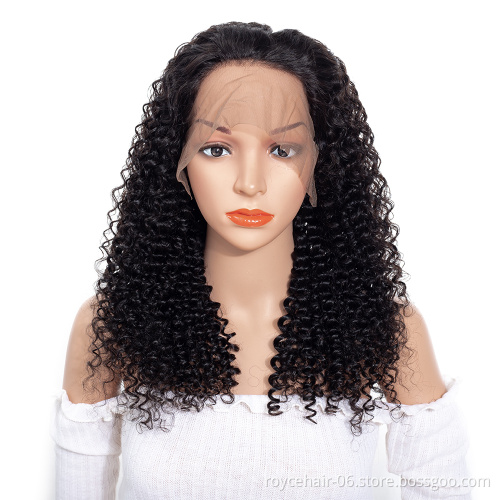 Fashion Virgin Cuticle Aligned Long Brazilian Human Hair Afro Kinky Curly Lace Front Wig For Black Women